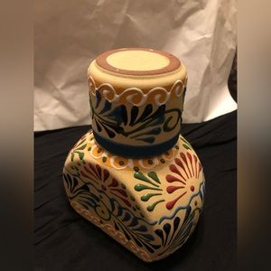 Gorgeous Decanter & Drinking Cup / Lid / Made in Mexico